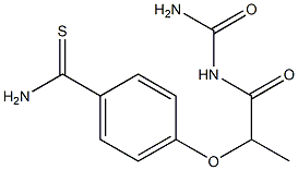 4-{[1-(carbamoylamino)-1-oxopropan-2-yl]oxy}benzene-1-carbothioamide Struktur