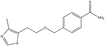 4-{[2-(4-methyl-1,3-thiazol-5-yl)ethoxy]methyl}benzenecarbothioamide Struktur