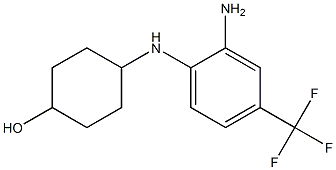 4-{[2-amino-4-(trifluoromethyl)phenyl]amino}cyclohexan-1-ol Struktur