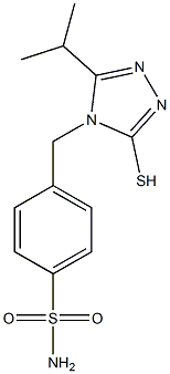 4-{[3-(propan-2-yl)-5-sulfanyl-4H-1,2,4-triazol-4-yl]methyl}benzene-1-sulfonamide Struktur