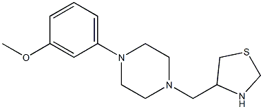 4-{[4-(3-methoxyphenyl)piperazin-1-yl]methyl}-1,3-thiazolidine Struktur