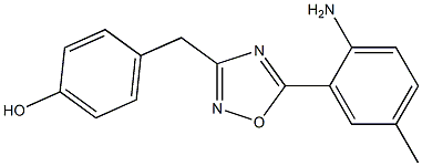 4-{[5-(2-amino-5-methylphenyl)-1,2,4-oxadiazol-3-yl]methyl}phenol Struktur