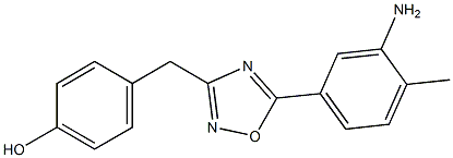 4-{[5-(3-amino-4-methylphenyl)-1,2,4-oxadiazol-3-yl]methyl}phenol Struktur