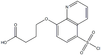 4-{[5-(chlorosulfonyl)quinolin-8-yl]oxy}butanoic acid Struktur