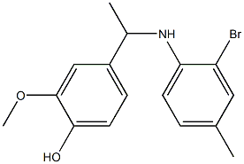 4-{1-[(2-bromo-4-methylphenyl)amino]ethyl}-2-methoxyphenol Struktur