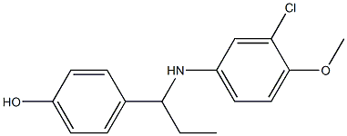 4-{1-[(3-chloro-4-methoxyphenyl)amino]propyl}phenol Struktur