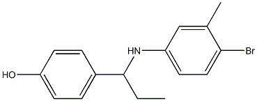 4-{1-[(4-bromo-3-methylphenyl)amino]propyl}phenol Struktur