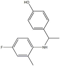 4-{1-[(4-fluoro-2-methylphenyl)amino]ethyl}phenol Struktur