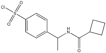 4-{1-[(cyclobutylcarbonyl)amino]ethyl}benzenesulfonyl chloride Struktur