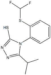 4-{2-[(difluoromethyl)sulfanyl]phenyl}-5-(propan-2-yl)-4H-1,2,4-triazole-3-thiol Struktur