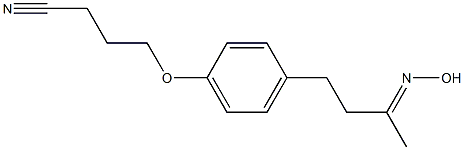 4-{4-[(3E)-3-(hydroxyimino)butyl]phenoxy}butanenitrile Struktur