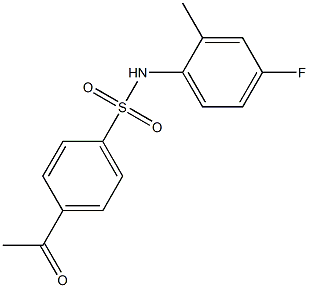 4-acetyl-N-(4-fluoro-2-methylphenyl)benzene-1-sulfonamide Struktur