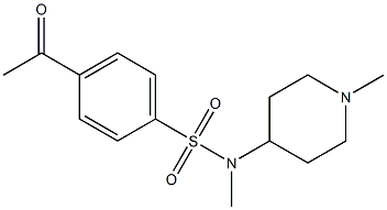 4-acetyl-N-methyl-N-(1-methylpiperidin-4-yl)benzene-1-sulfonamide Struktur