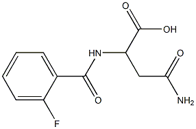 4-amino-2-[(2-fluorobenzoyl)amino]-4-oxobutanoic acid Struktur