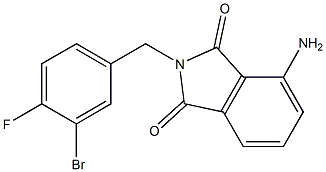 4-amino-2-[(3-bromo-4-fluorophenyl)methyl]-2,3-dihydro-1H-isoindole-1,3-dione Struktur