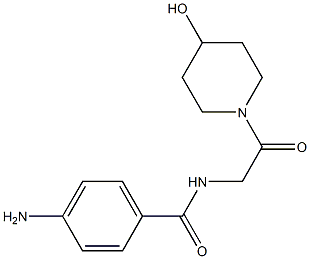 4-amino-N-[2-(4-hydroxypiperidin-1-yl)-2-oxoethyl]benzamide Struktur