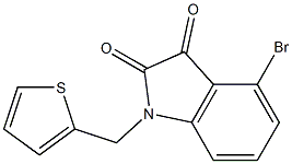 4-bromo-1-(thiophen-2-ylmethyl)-2,3-dihydro-1H-indole-2,3-dione Struktur