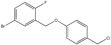 4-bromo-2-[4-(chloromethyl)phenoxymethyl]-1-fluorobenzene Struktur