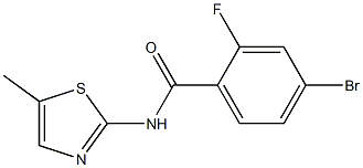 4-bromo-2-fluoro-N-(5-methyl-1,3-thiazol-2-yl)benzamide Struktur