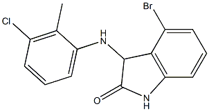 4-bromo-3-[(3-chloro-2-methylphenyl)amino]-2,3-dihydro-1H-indol-2-one Struktur