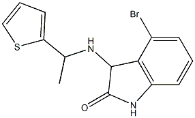 4-bromo-3-{[1-(thiophen-2-yl)ethyl]amino}-2,3-dihydro-1H-indol-2-one Struktur