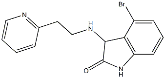 4-bromo-3-{[2-(pyridin-2-yl)ethyl]amino}-2,3-dihydro-1H-indol-2-one Struktur