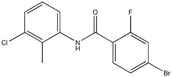 4-bromo-N-(3-chloro-2-methylphenyl)-2-fluorobenzamide Struktur