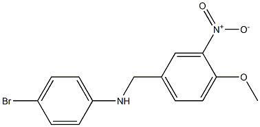 4-bromo-N-[(4-methoxy-3-nitrophenyl)methyl]aniline Struktur