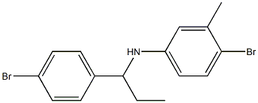 4-bromo-N-[1-(4-bromophenyl)propyl]-3-methylaniline Struktur