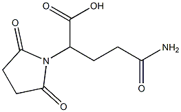 4-carbamoyl-2-(2,5-dioxopyrrolidin-1-yl)butanoic acid Struktur