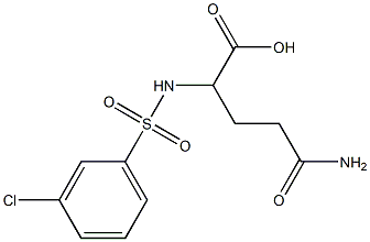 4-carbamoyl-2-[(3-chlorobenzene)sulfonamido]butanoic acid Struktur