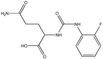 4-carbamoyl-2-{[(2-fluorophenyl)carbamoyl]amino}butanoic acid Struktur