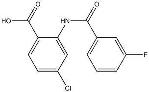 4-chloro-2-[(3-fluorobenzoyl)amino]benzoic acid Struktur