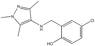 4-chloro-2-{[(1,3,5-trimethyl-1H-pyrazol-4-yl)amino]methyl}phenol Struktur