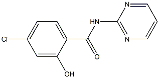 4-chloro-2-hydroxy-N-(pyrimidin-2-yl)benzamide Struktur