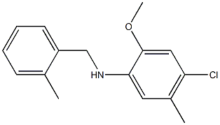 4-chloro-2-methoxy-5-methyl-N-[(2-methylphenyl)methyl]aniline Struktur