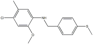 4-chloro-2-methoxy-5-methyl-N-{[4-(methylsulfanyl)phenyl]methyl}aniline Struktur