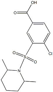 4-chloro-3-[(2,6-dimethylpiperidine-1-)sulfonyl]benzoic acid Struktur