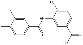 4-chloro-3-[(3,4-dimethylbenzene)amido]benzoic acid Struktur