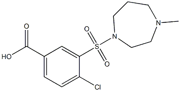 4-chloro-3-[(4-methyl-1,4-diazepane-1-)sulfonyl]benzoic acid Struktur