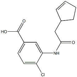 4-chloro-3-[(cyclopent-2-en-1-ylacetyl)amino]benzoic acid Struktur