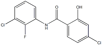 4-chloro-N-(3-chloro-2-fluorophenyl)-2-hydroxybenzamide Struktur