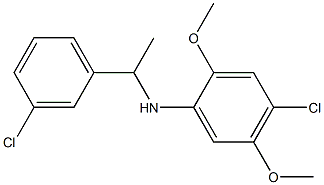 4-chloro-N-[1-(3-chlorophenyl)ethyl]-2,5-dimethoxyaniline Struktur