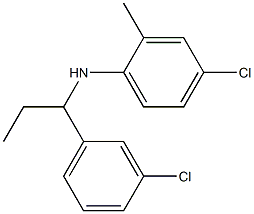 4-chloro-N-[1-(3-chlorophenyl)propyl]-2-methylaniline Struktur