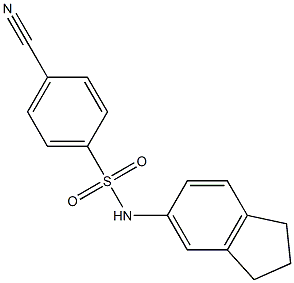 4-cyano-N-(2,3-dihydro-1H-inden-5-yl)benzene-1-sulfonamide Struktur