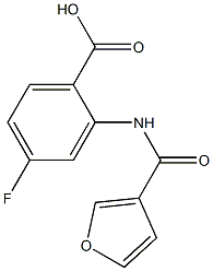 4-fluoro-2-(3-furoylamino)benzoic acid Struktur