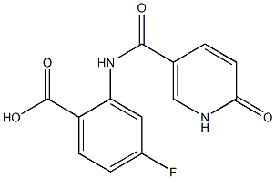 4-fluoro-2-{[(6-oxo-1,6-dihydropyridin-3-yl)carbonyl]amino}benzoic acid Struktur