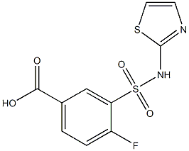 4-fluoro-3-(1,3-thiazol-2-ylsulfamoyl)benzoic acid Struktur