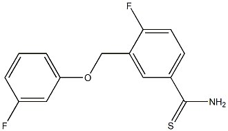 4-fluoro-3-(3-fluorophenoxymethyl)benzene-1-carbothioamide Struktur