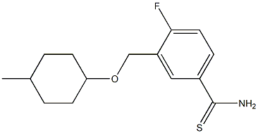 4-fluoro-3-{[(4-methylcyclohexyl)oxy]methyl}benzene-1-carbothioamide Struktur